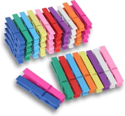Houten Wasknijpers - Kleurrijke Clips - Kleding Ophangen - Stevig Veermechanisme - 75 Cm - Regenboog Multi-color — thumbnail 1