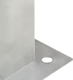 Paalankers 4 stuks - Paalhouders Fundering - Stevige Constructies Bouwen - Roestbestendig Gegalvaniseerd Metaal - 91 mm Vierkant - Zilver — thumbnail 2