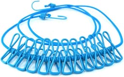 Draagbare Waslijn - Intrekbaar Droogrek - Was Drogen - Met 12 Klemmen - 1.8 Meter - Blauw — thumbnail 1