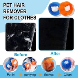 Haarverwijderingsmachine met 8 haarvangers, herbruikbare anti-haarballen, vermindert effectief kattenhaar, hondenhaar en ander haar van beddengoed en kleding (blauw) — thumbnail 2
