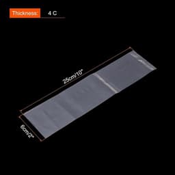 100 PCs Duidelijke Vlakke Open Plastic Poly Zakken 2x10 Inch 1.6 Mil Verpakkende Zakken voor Voedsel, Huis, Collectibles Opslag, Bewijzen Brood, Deeg — thumbnail 3