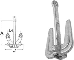 Stevig Walstroomanker voor Boten en Jachten - Zwaar 8,8 kg — thumbnail 2