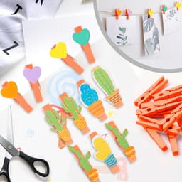 50 stuks houten wasknijpers 2,9 inch - multicolore decoratie voor foto's en displays — thumbnail 5