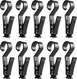 Wasknijpers met haken, 10 stuks wasknijpers camping blacklight haken laarzenklemmen camping tenthaken buiten handdoekklemmen multifunctionele cliphaken voor campinglampen — thumbnail 1