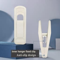 Fluwelen hangerclips voor fluwelen hangers - 20 stuks beige antislip fluwelen clip voor rokkenhangers, sterke vlokkenclips geschikt voor ivoorkleurige fluwelen hangers — thumbnail 3