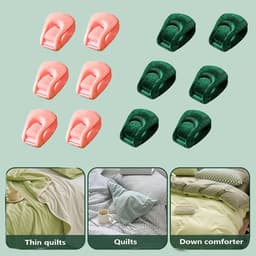 12 stuks Dekbedpinnen - Bed Sheet Holders - Quilt Clips - Dekbedovertrek Clips - Attachment Comforter - Quilt Fixing Clips - Om rommelige lakens te organiseren - Groen+Roze — thumbnail 5