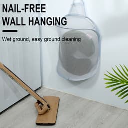 Opvouwbare wasmand voor aan de muur,Opbergmand voor hangende vuile was,Wasmanden, hangende wasmand van gaas, opvouwbare wasmand, opvouwbare wasmand voor vuile was, opbergtas voor aan de muur (wit) — thumbnail 3