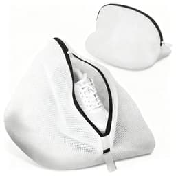 Peysaitr - Waszak - Wasschoenen zakken - Met zwart rits - bescherming - wasmachine - reisopberger - ademend net - wit - 42x24x24cm - 2 stuks — thumbnail 1