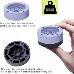Wasmachine anti-vibratievoeten trillingsdempers voor wasmachine 4 stuks antislip voeten ter voorkoming van lawaai en wegglijden — thumbnail 3