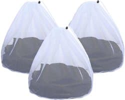 Waszakken - Netwaszakken - 3 Stuks waszakken met trekkoord 50x60 cm - Waszak - Waszakje - Mesh laundry bag - Afsluitbaar trekkoord - Voor ondergoed, beddengoed, babykleding, sokken - 1 fijn gaas, 2 grof gaas — afbeelding 1