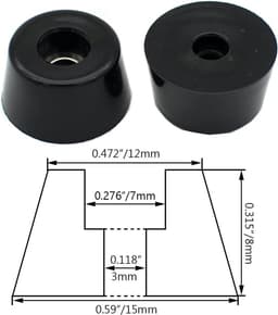 50 stuks middelgrote harde rubberen bumpervoeten met roestvrij ring en schroeven, zacht, antislip, geen markering, fijne handgrepen voor apparaten, meubels, elektronica (1,5 cm) — thumbnail 5