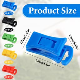 50 stuks - Sokkenklemmen voor wasgoed - Antislip wasknijpers - Waslijnknijpers, 5 kleuren - zwart, rood, geel, blauw, groen 2,8 cm — thumbnail 2