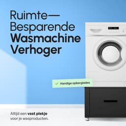 Bodo® - Wasmachine Verhoger - Dubbel - Kast - Ombouw met Lade - Zwart - 124x58x44-48cm — thumbnail 2