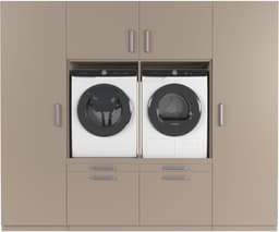 Wasophoogte® Wasmachine Kast Dublin - Wasmachine verhoger - Wasmachine ombouw - 700(D)*2530(B)*2110(H) mm - Taupe — thumbnail 1