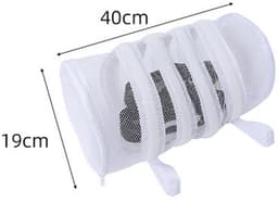 2 stuks schoenwaszakken - Alleen voor de wasmachine - Netstof schoenwaszak - Ophangbaar met rits - Geschikt voor het wassen van delicate kleding - Geschikt voor sportschoenen, ondergoed, sokken - Wit - 19 x 4 cm / 7,4 x 1,5 inch — thumbnail 5