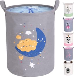 Storage Box with Lid Laundry Basket with Drawstring Children's Laundry Hamper Storage Basket Children Large Foldable for Girls Boys for Baby Room, Toys, Laundry, Baby Clothes, Multifunctional — thumbnail 1