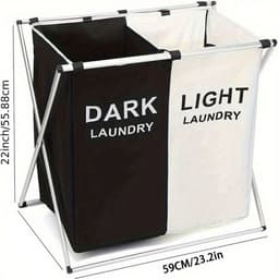 Livano Laundry Bag - Wassorteerder 2 Vakken - Wassorteerder - Wasmand 2 Vakken - Laundry Basket — thumbnail 5