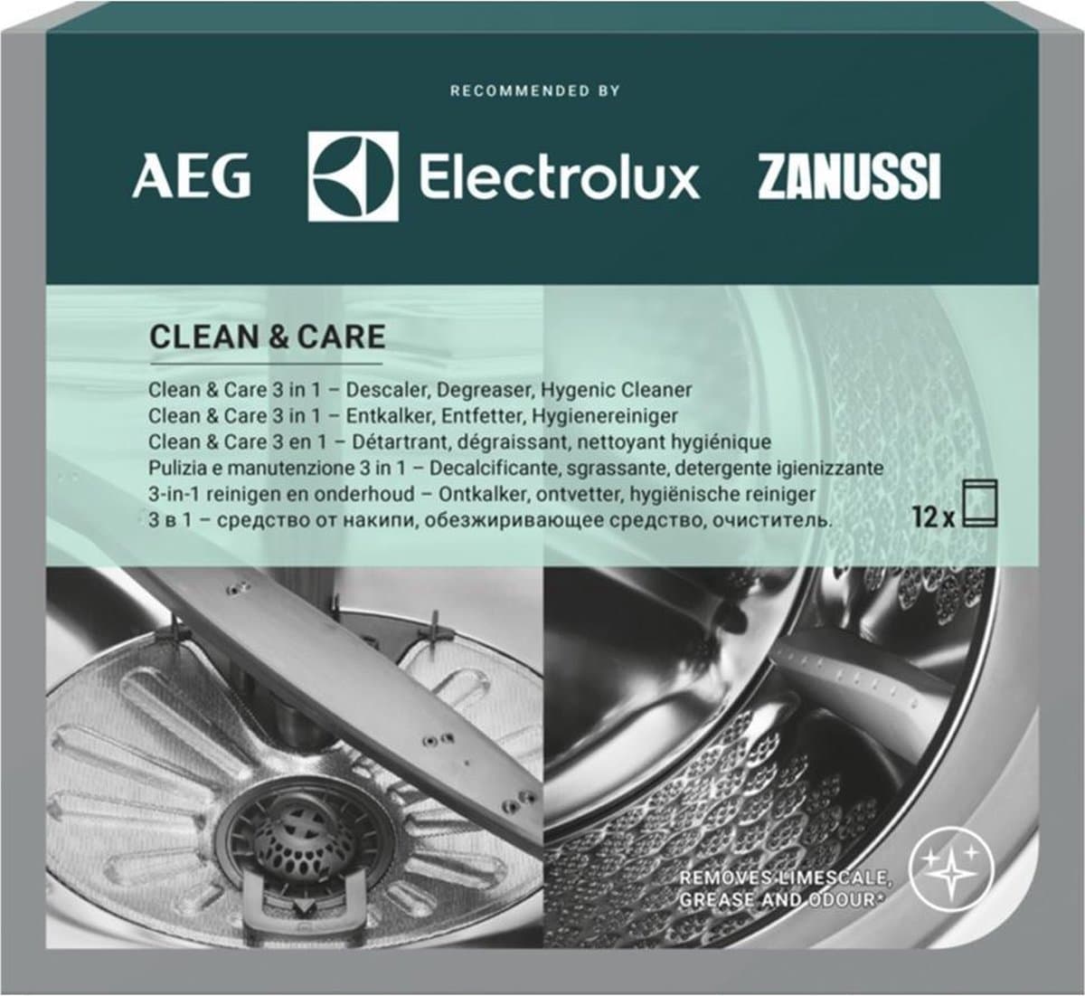 Clean & Care ontkalker en ontvetter 12x50g — afbeelding 1