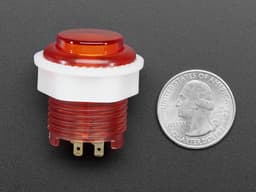 Mini LED Arcade Button - 24mm Translucent Red Adafruit 3430 — thumbnail 2