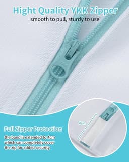 OTraki Mesh waszakken met ritssluitingen, 2 stuks 30 x 40 cm baby waszak voor wasgoed herbruikbare delicate waszak beha wasmachine tas voor sokken lingerie ondergoed — thumbnail 3