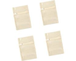 4 Stuks-waszak- waszakjes met rits-waszakken voor wasgoed-mesh waszakken-waszakken-waszak klein -wasnet-waszakje bh-Waszakje Lingerie- wasmachine zakken-Beschermt Kleding-Katoen waszak-georganiseerde bagage