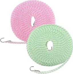 Adjustable Outdoor Clothesline, 2 Pieces Outdoor Clothesline, 16 Metres, Adjustable, Windproof, with Hooks, Washing - ShopVlot — thumbnail 1
