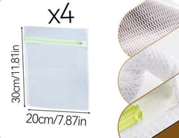 Waszakken Herbruikbaar - Set van 4 - Polyester Mesh - Antikreuk - Lichtgewicht - Ideaal voor Reis en Activiteiten - Wasnet — thumbnail 4