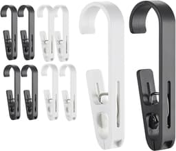 10 Grote Was Pins met Haakjes - Stevige Washaakjes met Clips, Omkeerbare Hangclips voor Handdoeken, Douches, Gordijnen en Kleding — thumbnail 1