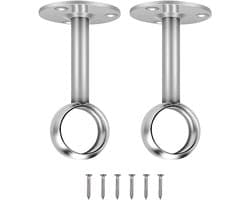 Kaststeun 25mm - RVS Plafondbeugel - Met 3 gaten voor extra stabiliteit - Geschikt voor gordijnstangen - ShopVlot