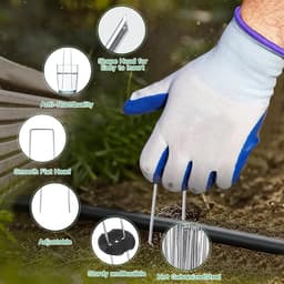 Professionele grondankers voor de tuin, 100 grondhaken en 100 bufferdiscs, gegalvaniseerd staal, 150 mm lang, 40 mm breed, 2 mm diameter, stevig en duurzaam — thumbnail 3