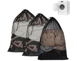 Solidchoice - Set van 3 Grote Waszakken met Trekkoord