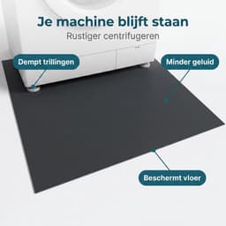 Cheqo® Anti Trillingsmat Wasmachine en Wasdroger - Antislipmat - Trillingsdemper - Geluidsdempende Mat - Anti Vibratiemat - Dempingsmat - Wasmachine Onderlegger - Vloerbeschermingsmat voor Vaatwasser en Fitnessapparaat - Trilmat - Grijs — thumbnail 5