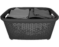 Storage Solutions wasmand - 35 liter - donkergrijs - 54 x 37 x 26 cm - Kunststof - Draagmand