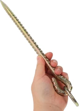 Grondanker Paal - Hondenlijn Anker - Dieren Vastzetten - Stevige IJzeren Constructie - 30 cm - Goud — thumbnail 5