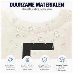 BOTC Wasmand - Waszak - 115L - Laundry basket - Wassorteerder - 43x79 cm - waszak vouwbaar - draagbaar wasbox - Gebroken wit — thumbnail 5