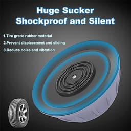 Wasmachine Onderstel - Anti-vibratie mat - Geluid Dempen - Antislip Zuignap Ontwerp - 8 stuks - Zwart — thumbnail 3