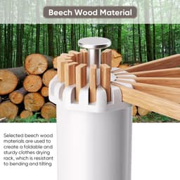 Dailygoods- Droogrek Opvouwbaar - Kledingrek met 16 Staven - Max. Capaciteit 40 Kg - Flexibele Ruimte 121 x 112 cm - Handige Opslag - Compact 70 x 18 x 16 cm — thumbnail 4