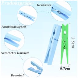 Dailygoods- Wasknijpers 100 Stuks - Kleine Houten Wasknijpers - Kleurrijke Mini-Klemmen - Voor Foto's/Ansichtkaarten - Decoratie/Huisdecoratie — thumbnail 2