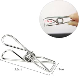 Dailygoods- Wasknijpers 100 Stuks - Roestvrij Staal - Duurzaam - Sterke Grip - Multifunctioneel - Ideaal voor Waslijn en Snackzakken - Klemmen — thumbnail 4
