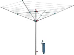 Droogmolen Buiten - Waslijn Tuin - Was Drogen - Aluminium Frame - 50 Meter Waslijn - Zilver — thumbnail 1