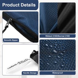 Dailygoods - 4 stuks waszakken, opvouwbare reistas voor vuile kleding, herbruikbare en waterdichte natte tassen met ritsen voor zwemmen, yoga, training, reizen familievakantie (blauw en zwart) — thumbnail 4