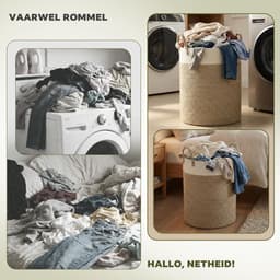 Omgoods - Wasmand van Touw - 58L, Bruin en Wit, Met Handvatten — thumbnail 3