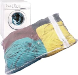 Wasnetjes met ritssluiting - Wit - 60 x 70 cm - Duurzaam en ademend wasnet - Voor kledingbescherming in wasmachine — thumbnail 2