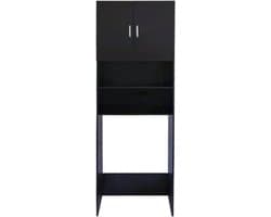Wasmachine Kast - Droger Ombouw - Ruimte Besparen - Met Deuren - 190 cm Hoog - Zwart