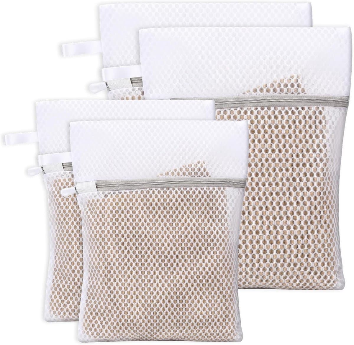 Netwaszakken voor Lingerie - Set van 4 Stuks, Ademend Mesh met Ophanglus voor Veilig Wassen — afbeelding 1