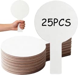 25 stuks droog afwisbare antwoordpaddels, 23 x 13 cm, draagbaar — thumbnail 1