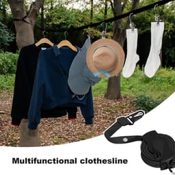 Reis Waslijn - Intrekbare Lijn - Kleding Drogen - Gereserveerde Gaten - 3.6 Meter - Wit — thumbnail 2