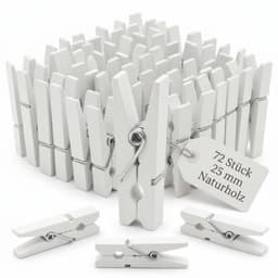 Wasknijpers Hout 72 Stuks - Mini Wasknijpers - Decoratieve Klemmen - Knutselen - DIY Projecten - Creatieve Tafeldecoratie - Knijpers — thumbnail 1