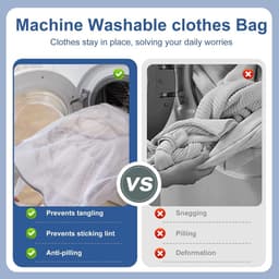 SnelShoppen - Large Laundry Net voor Delicate Was, Waszak, Wasnet, Bescherming voor Kleding, 1 Stuk, Ideaal voor Wassen, Reizen, en Camping — thumbnail 4
