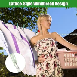 Waslijn uittrekbaar - Roze en Groen - 8 m per stuk - Verstelbare Windbestendige Waslijn met Roestvrijstalen Haken - Voor Buiten en Camping — thumbnail 3